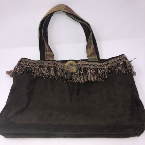 Handmade Chocolate Brown Suede Purse by Sally Sac - Picture 1 of 10